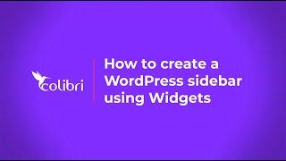 How to create a WordPress sidebar using Widgets