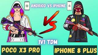 POCO X3 PRO vs iPhone 8 Plus 1v1 TDM PUBG MOBILE Test is Android  Vs IPhone Pubg Comparison