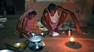 PIG MEAT CURRY cooking & eating by rural poor grandma & grandpa || actual village life  india