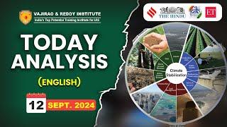 12 September 2024 Current Affairs Today Analysis in English by Vajirao & Reddy IAS Institute