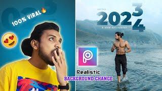 New Year Photo Editing 2024 |  Realistic background change editing in mobile