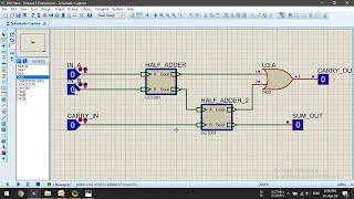 Proteus Digital Logic #2 Full Adder Implementation with Subcircuits