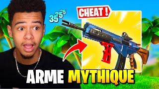 ARME MYTHIQUE CHALLENGE ! FAIRE TOP 1 avec l'ARME MYTHIQUE du CHAPITRE 3 FORTNITE ! (trooop cheaté)