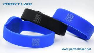 UV Laser Marking Machine  Marks the QR Code on the Silicone Bracelet Working Video(PE-UV-3W)