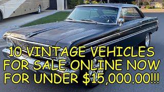 Episode #54: 10 Pre-1980 Vehicles for Sale Online Now Under $15,000 - Links Below for All Listings