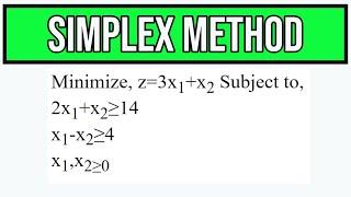 Simplex method minimization problem || Simplex method