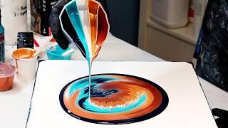 SPLIT CUP using Turquoise & Metallics - Love the Effect! - Acrylic Pouring