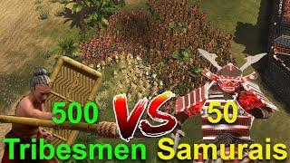 50 Japanese Samurais vs 500 Vietnamese Tribesman | Stronghold Warlords