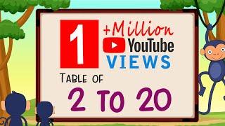 Multipplication Table 2 to 20 | Table of 2 to 20  @Chhota Art - MathsTables