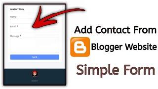 add contact form in blogger website | create contact form in blogger website