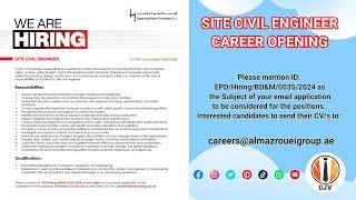 Site Civil Engineer Job Vacancy in Dubai | Apply Now for Top Construction Roles!