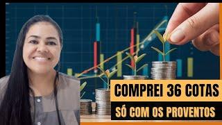 REINVESTI OS PROVENTOS E CHEGUEI A MAIS DE 300 COTAS.