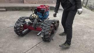 homemade tracked vehicle 9, speed test