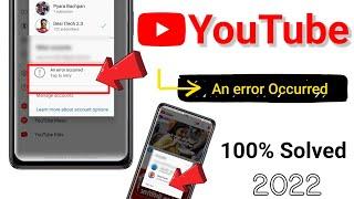 an error occurred problem in YouTube | tap to retry show in YouTube channel