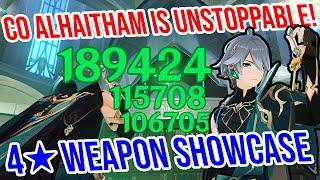 C0 Alhaitham is UNSTOPPABLE! 4 Weapon Showcase! Genshin Impact