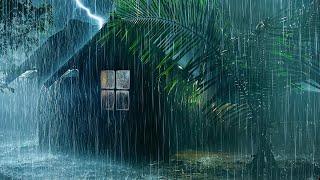 Relax & Fall Asleep Fast, Deep Sleep with Torrential Rain & Mighty Thunder at Night | White Noise