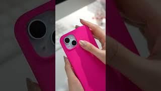 Apple iPhone 15 Plus | ORNARTO: Silicone Case in Hot Pink for Baby Blue iPhone 15 Plus