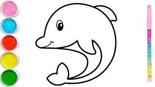 How to draw a Dolphin for kids,Bolalar uchun rasm chizish,#drawforchildren,#drawing,#forchildren
