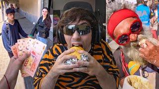 viendo tiktoks y comiendo hamburguesa 