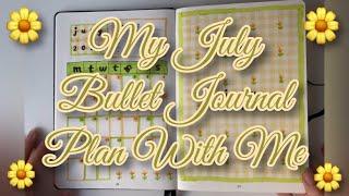 My July Bullet Journal Plan With Me | Gingham Flowers Theme | 2024