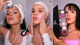 Nadina Ioana / ASMR Tiktoks compilation - (skincare - makeup)