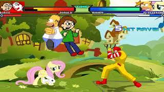 MUGEN Request: Boris Anderson and Ronald McDonald VS Fluttershy and Homer Simpson (Andrew Lieb)