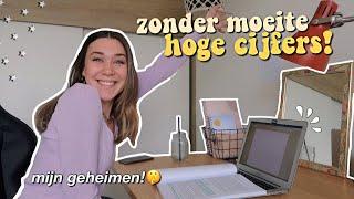 HOGE CIJFERS ZONDER MOEITE!!*mijn 10 geheimen voor effectief leren en hogere cijfers!*