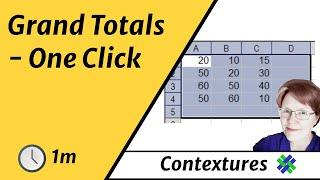 Excel Grand Totals With One Click