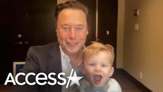 Elon Musk & Grimes' Son Sits On Dad's Lap & Says Hi In SpaceX Video
