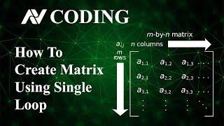 How To Create Matrix Using Single Loop | AV CODING