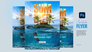 How to Make Summer Event Flyer Design | Adobe Photoshop Tutorial
