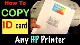 How to Copy ID card Both sides on One Page, HP Printer review ?