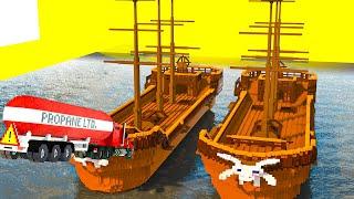 Cars Attacking Giant Pirate Ships (sink) | Teardown