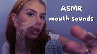 ASMR slow mouth sounds, spit painting & hand movements 