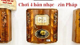 Siêu Vip đồng hồ cổ chơi 4 bản nhạc , FFR - Zin Pháp nguyên bản 10g 10b