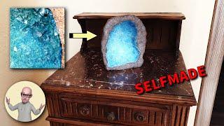 Edelstein Geode (Druse) selbst gebaut - Tutorial / künstlicher Stein / Innendekoration DIY