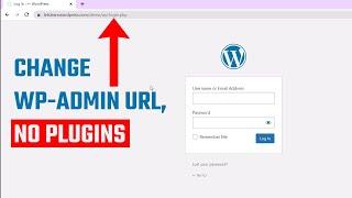 Change WordPress login page URL, without plugins | WordPress Security | #WordPress 85