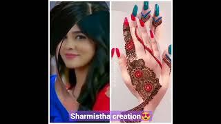 yrkkh serial akshu dress matching beautiful mehendi design ........