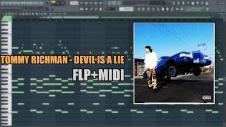 Tommy Richman - Devil Is A Lie (MIDI + FLP) (FL Studio Piano Tutorial / Cover)