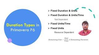 What are the Duration Types in Primavera P6 ? Explained with Examples