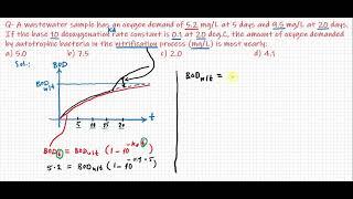 PE Civil Water Resources and Environmental BOD Biochemical Oxygen Demand - Nitrification