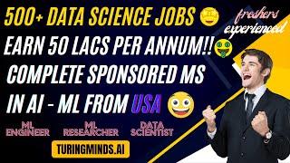 500 Data Science Jobs for freshers | SALARY 50 LPA | 2029/20/21/22/23 batch | MS from USA for FREE