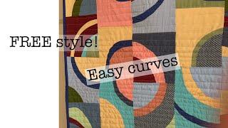 Free style curve piecing - sew along with me - no stress sewing