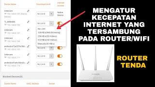 Cara membatasi kecepatan internet user pada router tenda