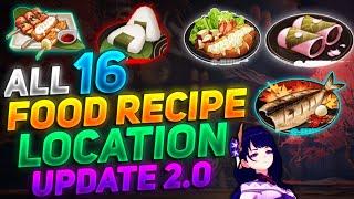 ALL "16 NEW HIDDEN FOOD RECIPE LOCATION" In Inazuma | Genshin Impact Update v.2.0