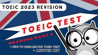  TOEIC 2023 REVISION - PART 5 Questions + Answer Key + Tips to prepare for test 