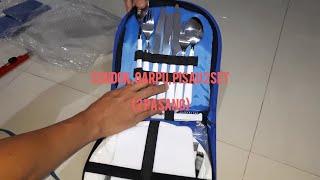 Alat Makan Piknik /Alat Makan Outdoor /Alat Makan Camping Set (Review)