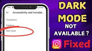 How to fix dark mode option not showing on instagram problem solved