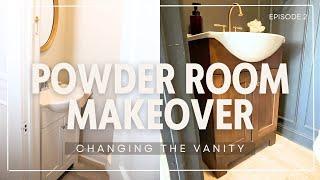 MAKING OVER MY BATHROOM VANITY WITH RETIQUE IT | POWDER ROOM MAKEOVER EPISODE TWO