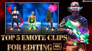 Top 5 Emote Clip pack | Emote pack free fire | Free To Use